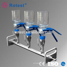 Distribuidores de suporte de filtro solvente de vidro de três ramos